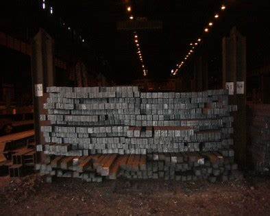 Steel billets in stockyard